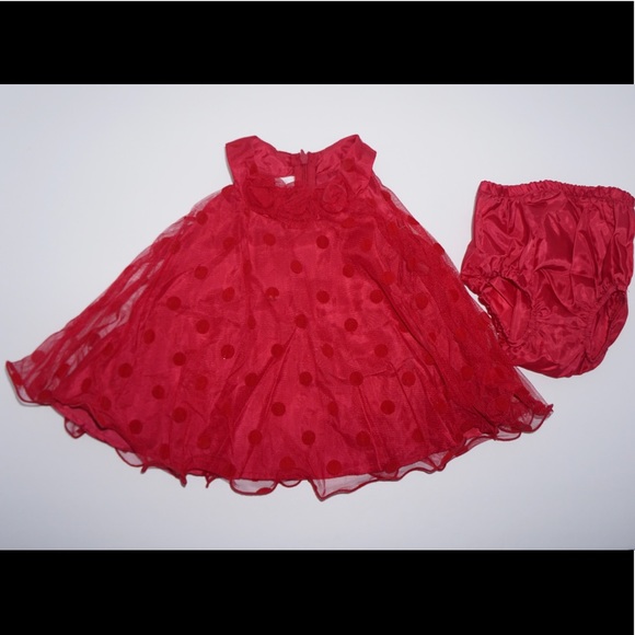 Bonnie Baby 2 Pc Red Valentine’s Dress 3-6 Months - Picture 1 of 4